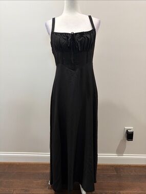 SHEIN Black Sleeveless “Corset” Maxi Dress